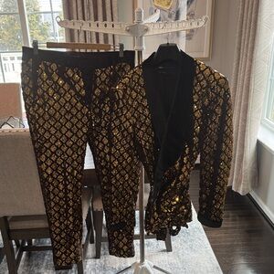 ASOS Black and Gold Sequin Suit